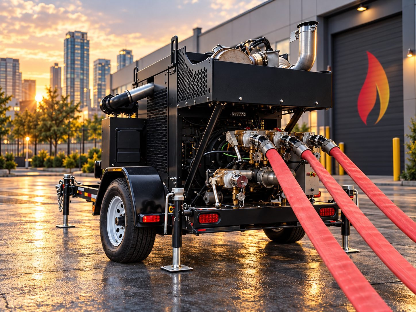 AB&A custom-built fire pump trailer
